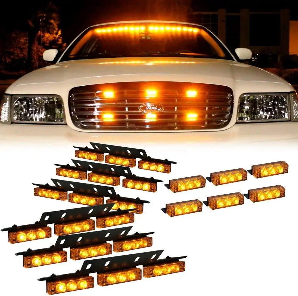 

Автомобиля янтарные 54 светодиода решетка Deck козырек для подачи аварийных сигналов, мерцающий светильник s для грузовика конструкция безопа...