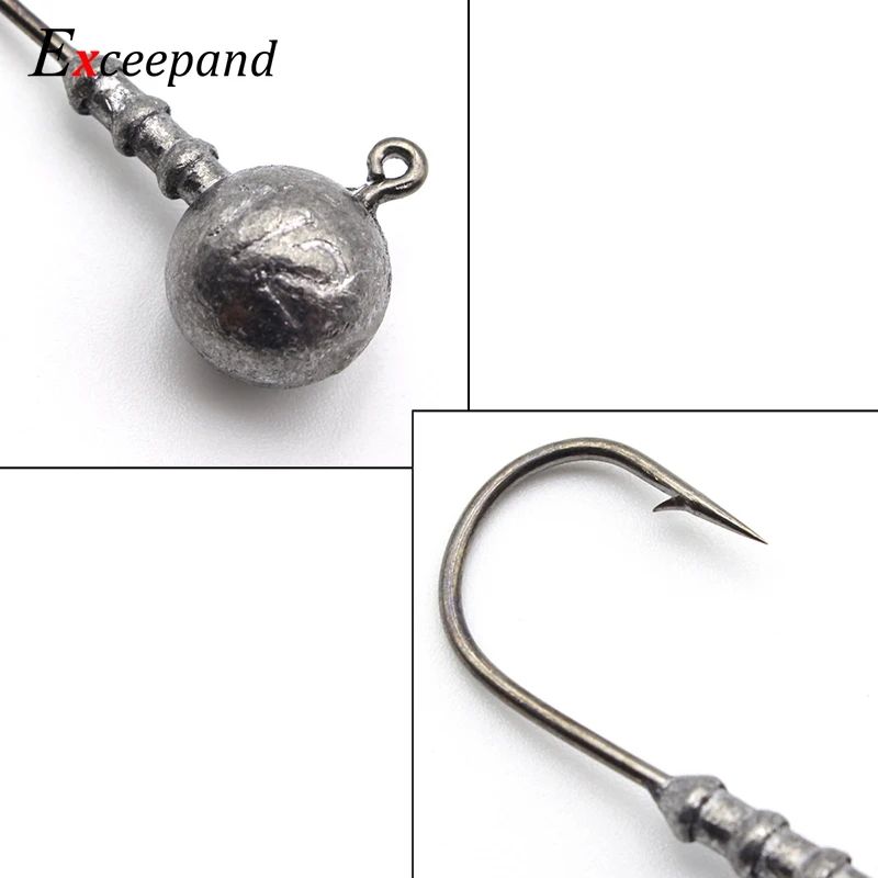 5 шт. Exceepand Высокое качество углерода Сталь 7 g 10 14 90 градусов круглый Jig Head открытые