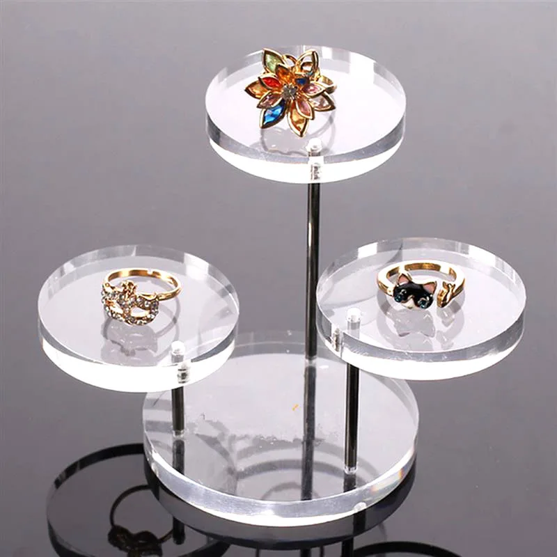 

Acrylic Jewelry Display Necklace Bracelet Stand Rack Case Round Table Holder
