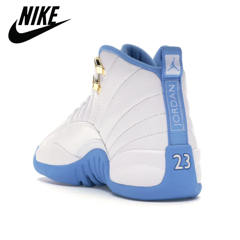 

Authentic Air Jordan Retro 12 University Blue Reverse Flu Game Men Sport Basketball Sneakers Breathable Shoes