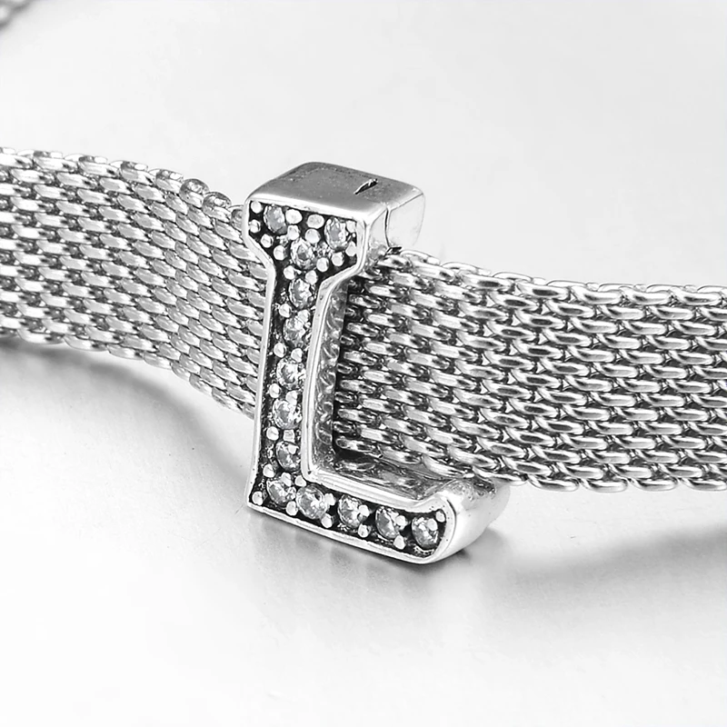 Настоящий 925 пробы серебряный как кристалл блестящий CZ буквы L тонкие бусины