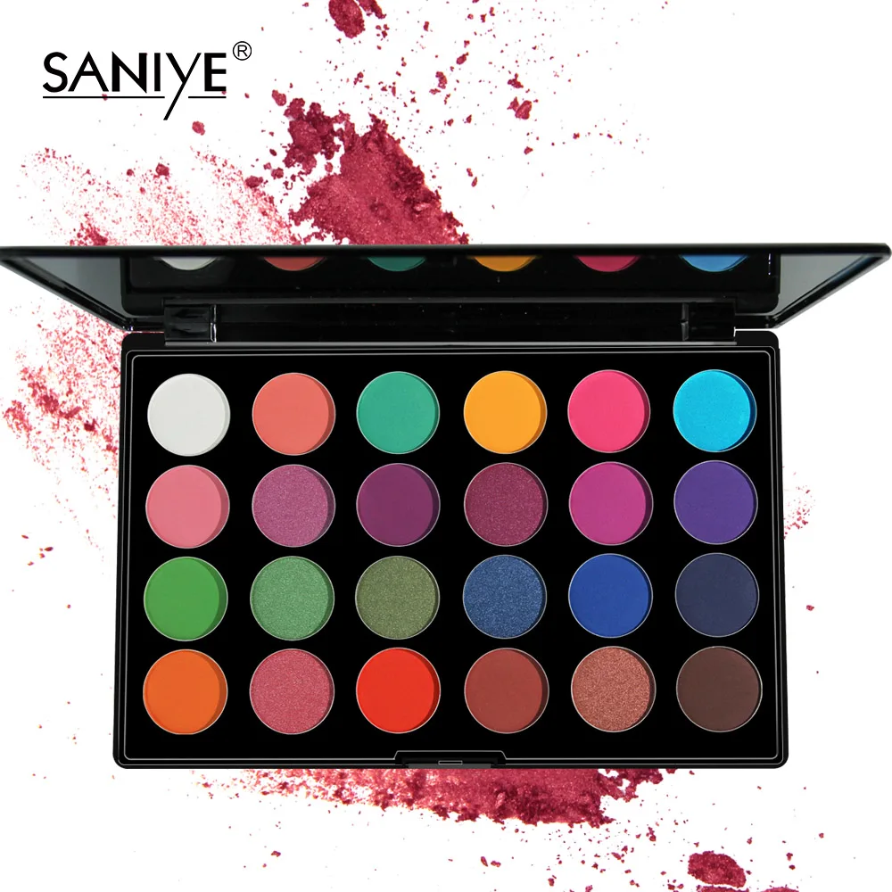 SANIYE 24 цвета матовые тени для век power Shimmer Make Up Тени Pallete paleta de sombra E2411 |