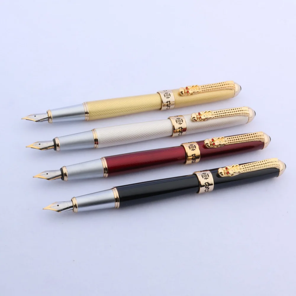 JINHAO 1000 перьевая ручка белый классический стиль иридий дракон подарок золотой