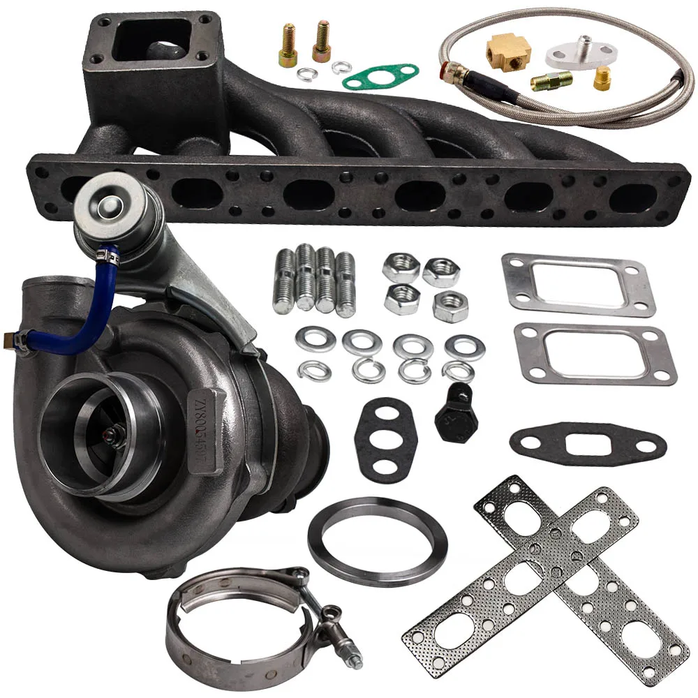 T04E T3 T4 .63 A/R турбо зарядное устройство с коллектором для BMW E36 E46 323I 1997-1999 + подача