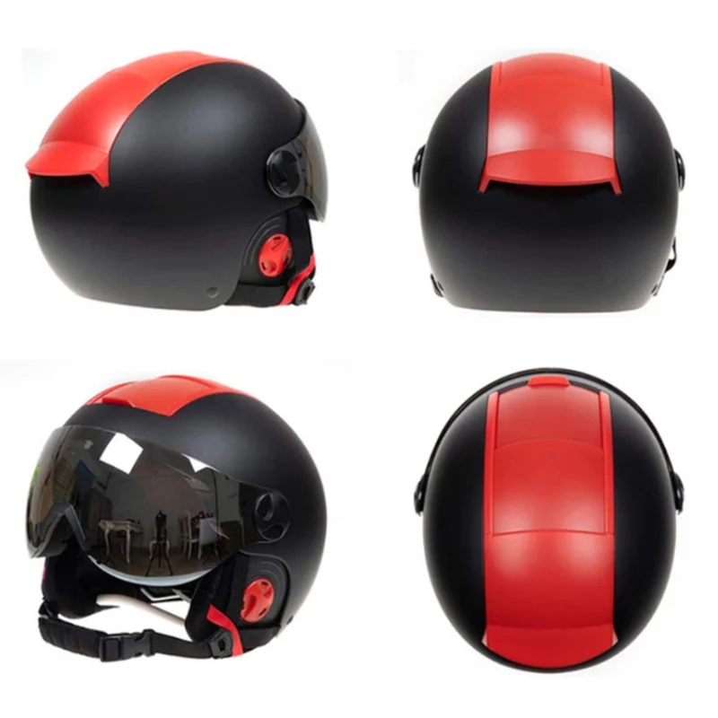Black Red LOCLE CE Certification Skiing Helmet Men Women Ski Helmet Outdoor Sports Ski Snowboard/Skateboard Helmet ABS+PC+EPS 52-63cm - Цвет: Black Red