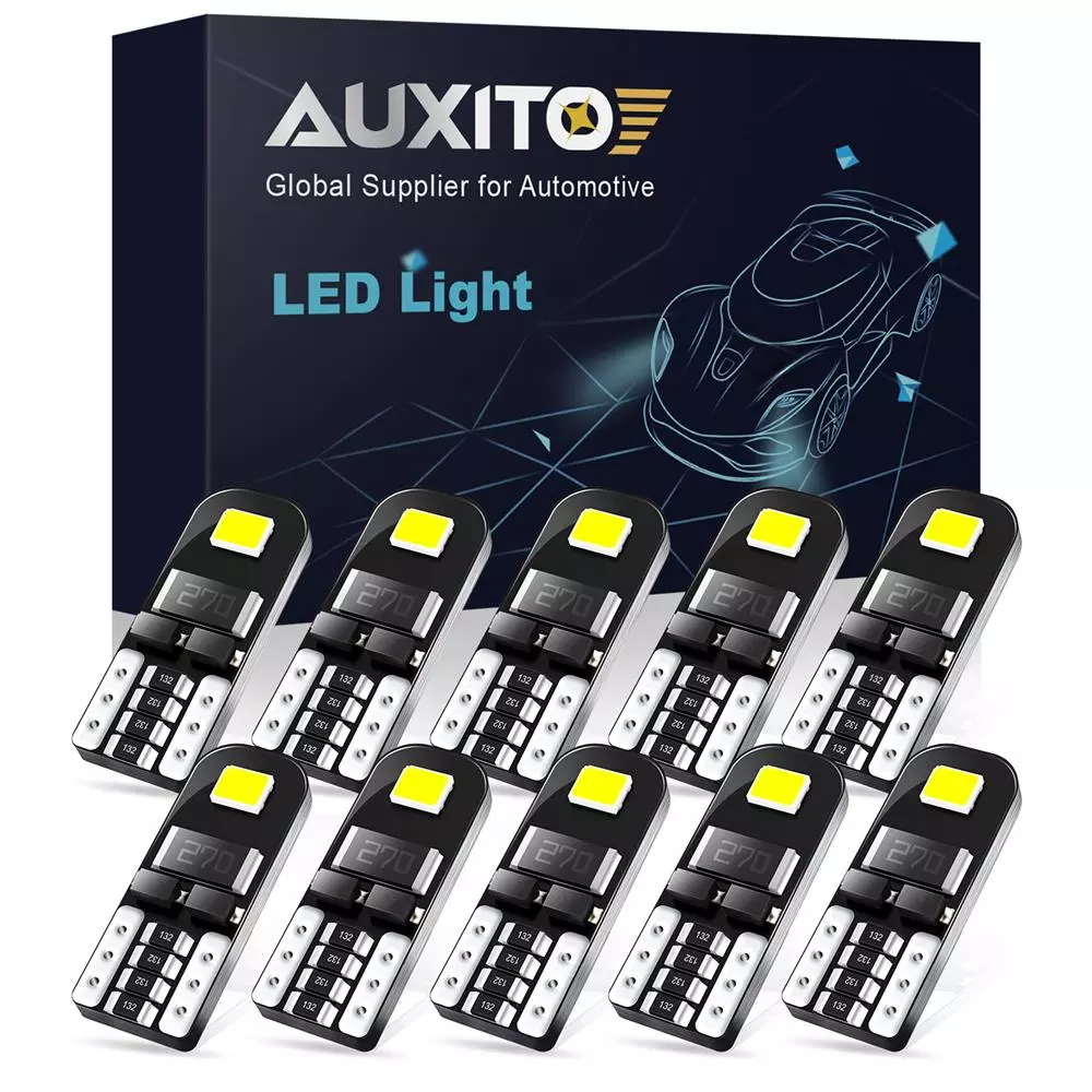 AUXITO 10Pcs W5W T10 LED Canbus No Error Bulb Car Interior Light 194 LED Signal Lamp For Mercedes-Bens Bmw Audi Ford 6000K 12V