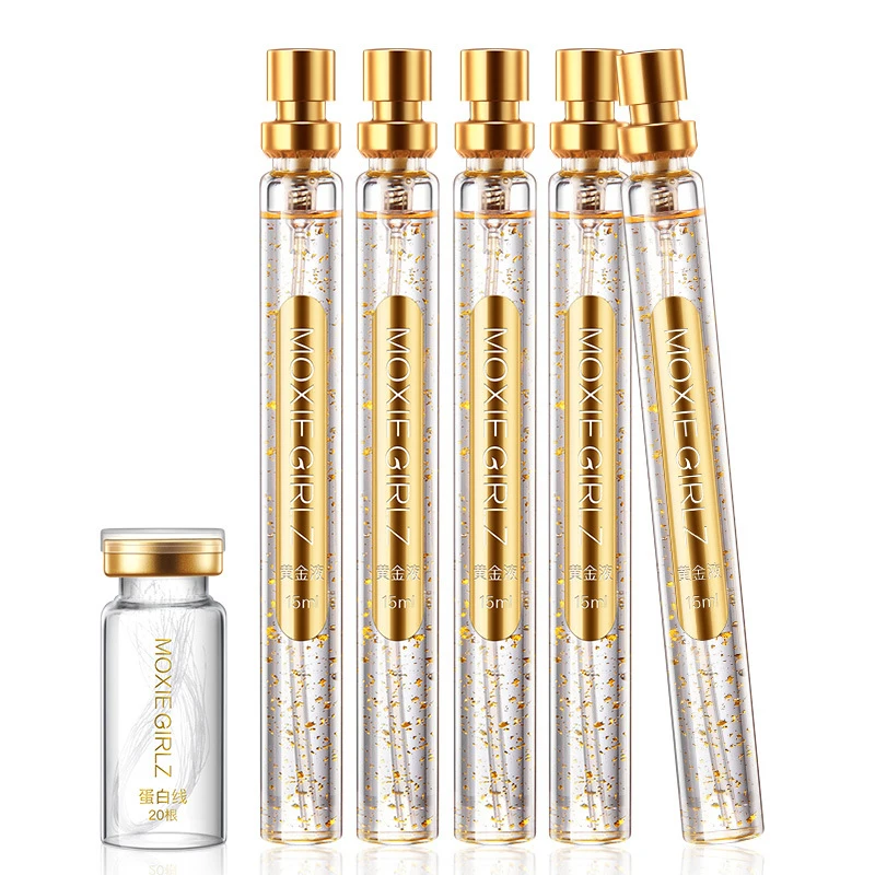 

Gold Protein Peptide Essence Set Firming Skin Anti-wrinkles Skin Care Golden Protein Lines+Pure Collagen Whitening Face Serum