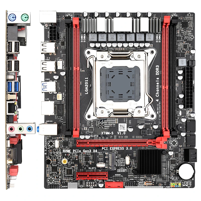 Серверная игровая материнская плата X79 LGA 2011 USB 3 0 SATA III DDR3 PCI E NVME M.2 SSD для Intel Xeon E5 V2 I7