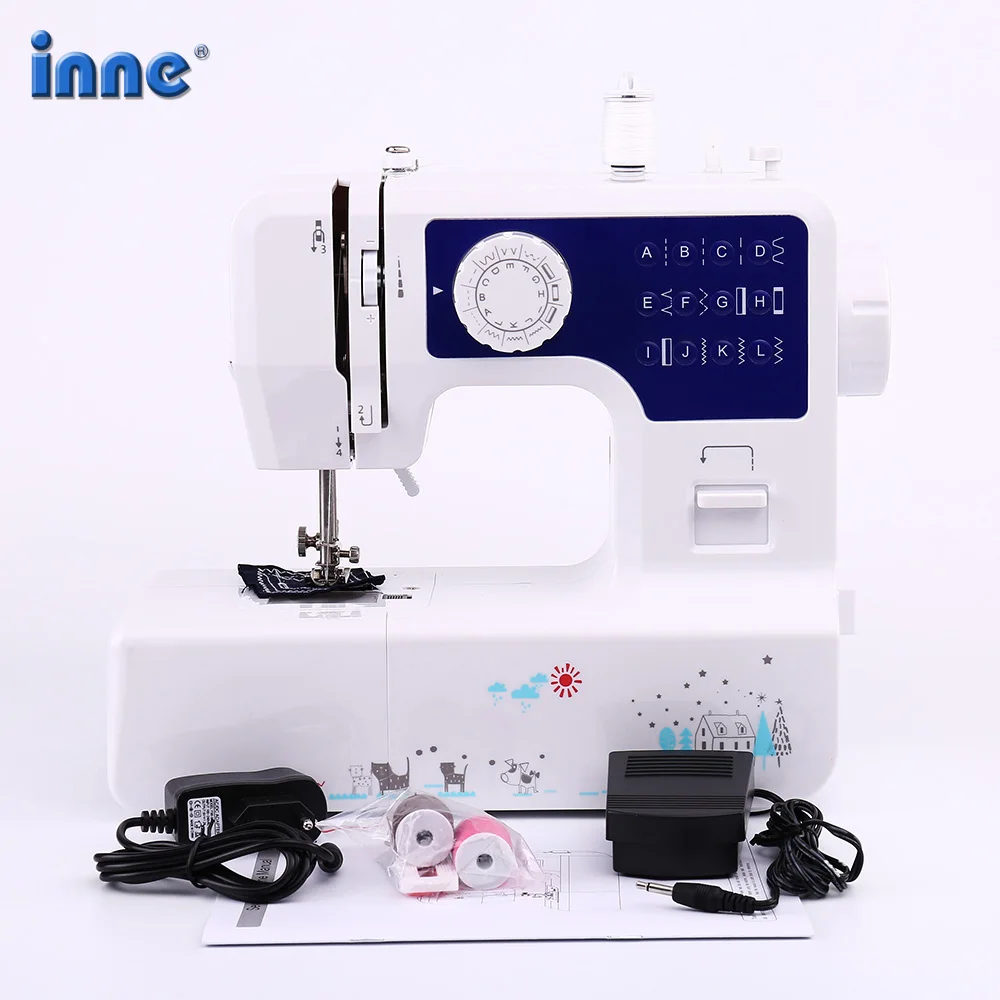 INNE Sewing Machine 12 Stitches Mini Portable Household Night Light Foot Pedal Two Thread Kit Electric Hight Quality | Дом и сад