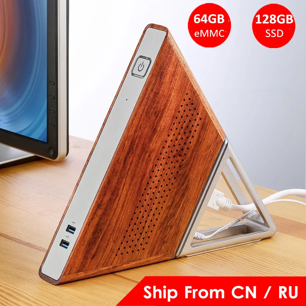 Мини ПК сделай сам с острым углом Intel Apollo Lake N3450 HD Graphics 500 Windows 10 8 ГБ ОЗУ 64 eMMC 128 Гб SSD Wi