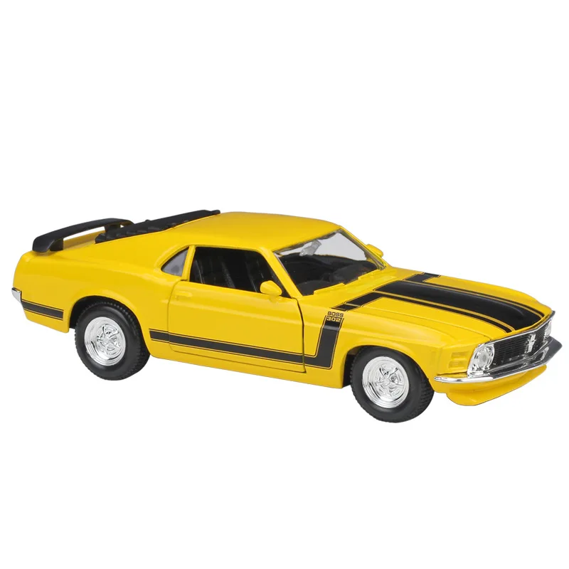 Maisto литье под давлением 1:24 1970 Mustang Boss 302 желто-зеленые спортивные гоночные