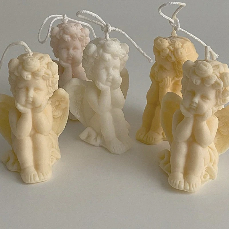 1 шт. милые щека Ангел ароматическая свеча Форма лампы в форме свечи ручной работы