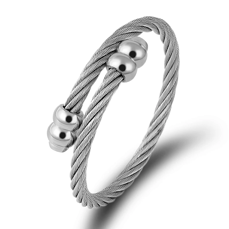 Панк твист кабель провода Браслеты &amp Браслеты-кольца для женщин мужчин ногтей