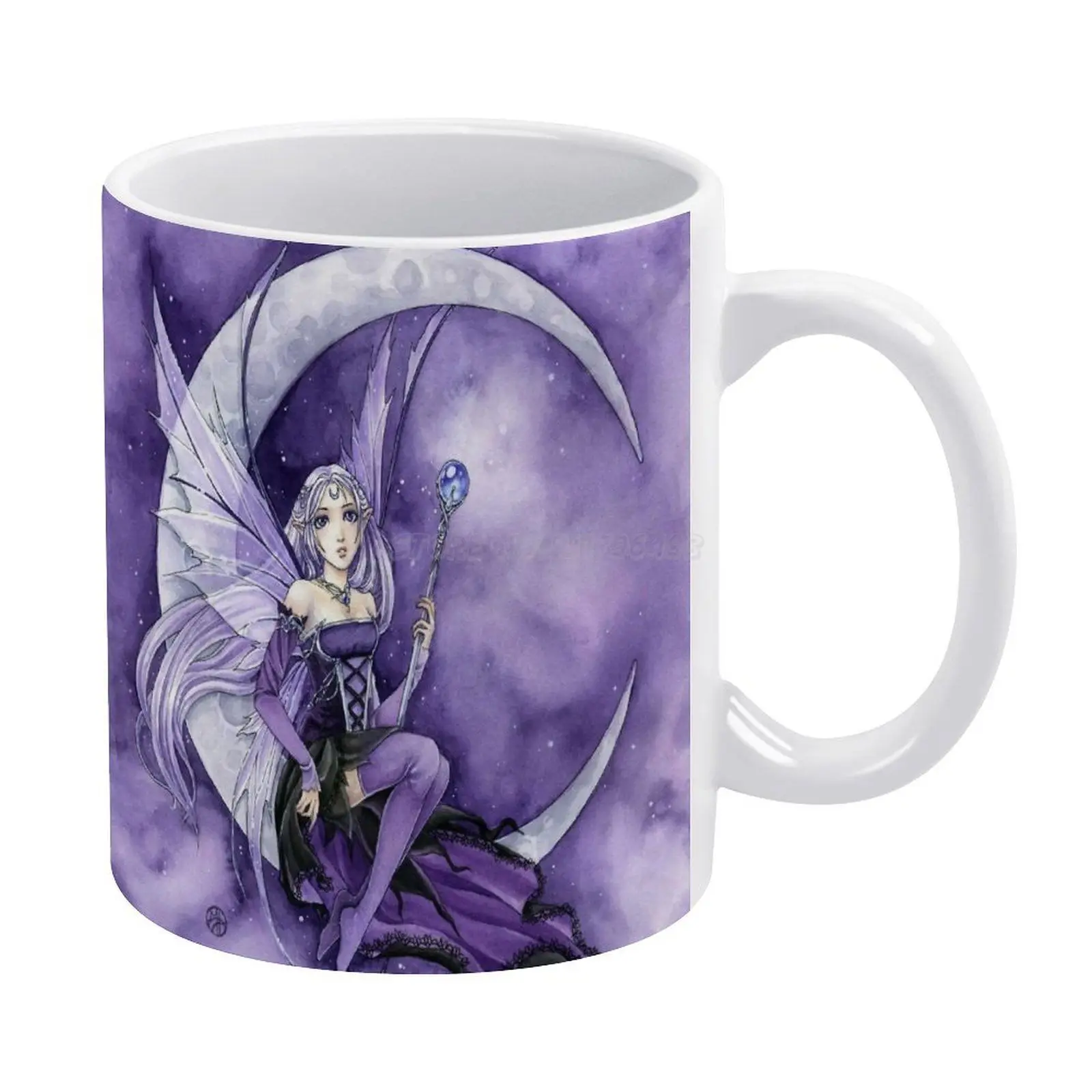 Кружка фиолетовая Луна в готическом стиле аниме креативный подарок для друзей и