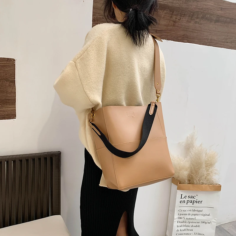 

Luxury Women Pu Leather Shoulder Bucket Bags High Quality Ladies Large Capacity Handbags Tote Fashion Crossbody Bags for Women
