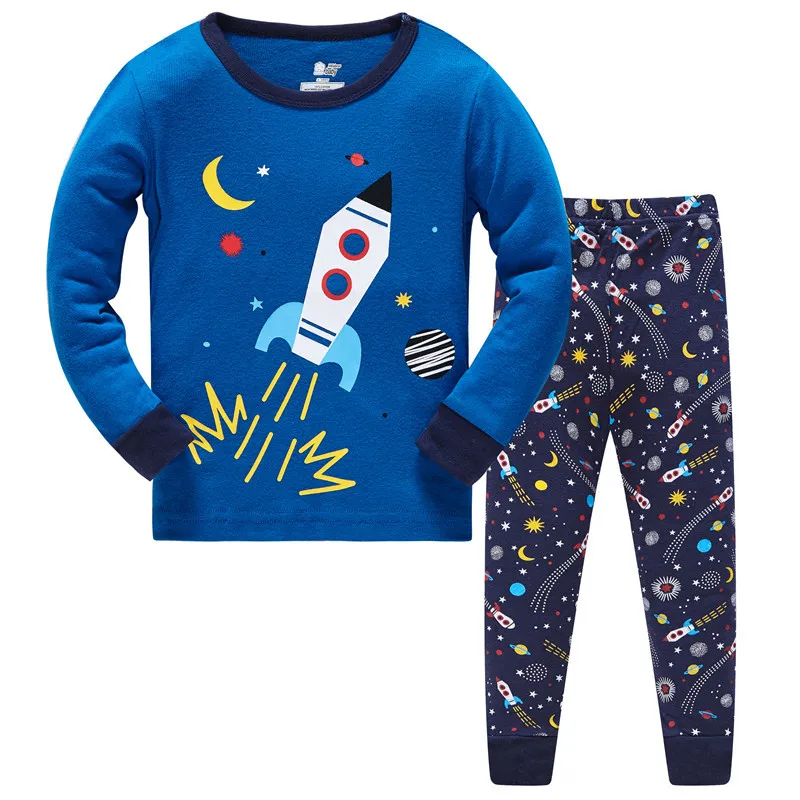 2021 Summer Children Animal Pyjamas Clothing Sets Boys Long Sleeve Tops+Pants Suit Baby Kids Pajamas Set for 3-8T