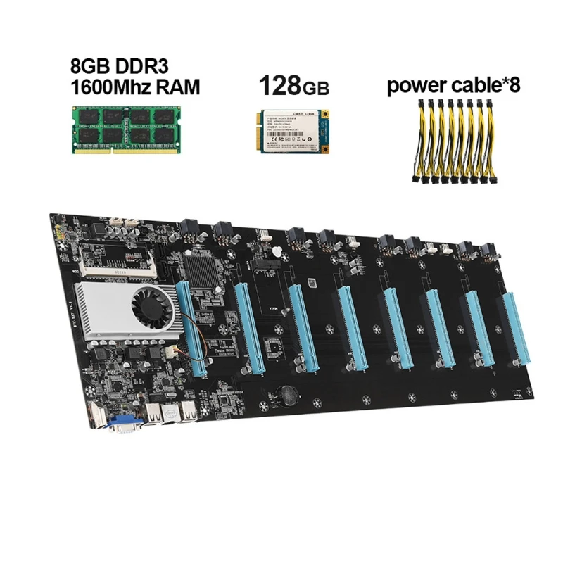 Обновленная версия материнская плата для майнинга 8 ГБ DDR3 PCIe графическая GPU карта