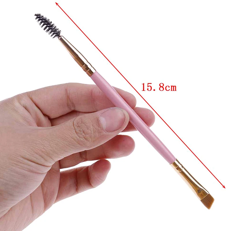 

One Piece Double Head Makeup Brush Tools Handle Eyebrow Brush + Eyebrow Comb and Makeup Brushes