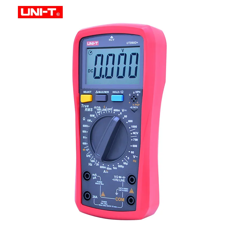 True RMS цифровой мультиметр UNI-T UT890C UT890D+ AC DC Напряжение измеритель тока Сопротивление Емкость ACV Измерение частоты ЖК-дисплей NCV