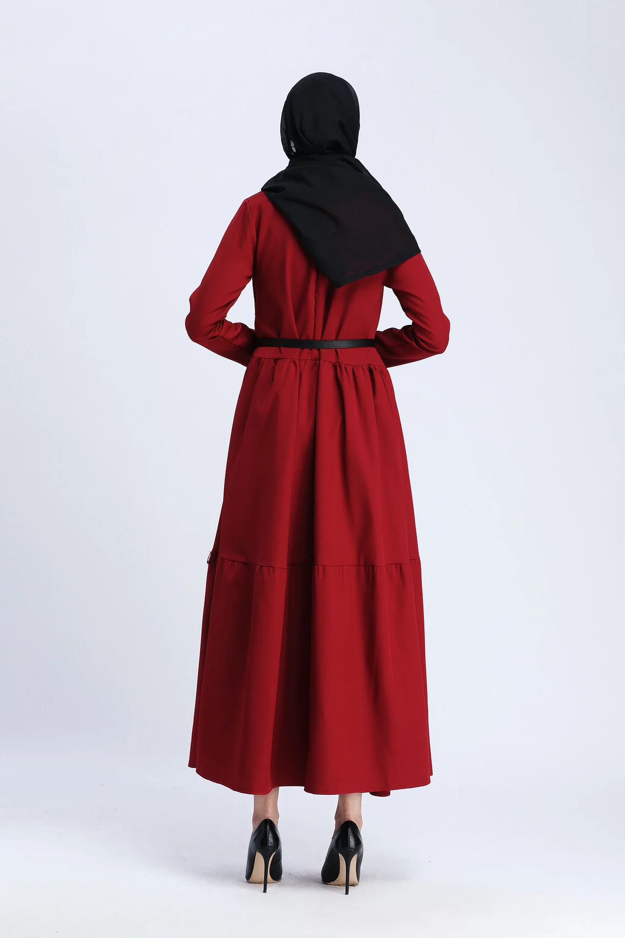 

2021 Summer New Style Middle East Arab Dubai Turkey Kuwait New Muslin Fashion Fluffy Skirt Large Size Dress Casual Long Skirt