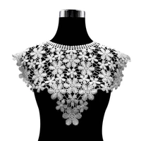 elegant white cotton embroidery 3d flowers lace motif applique collar trim wedding dress skirts garment diy sewing guipure decor