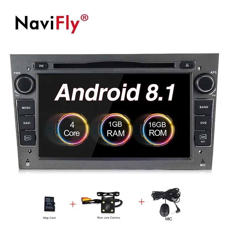 2DIN Android8.1 HD экран 1024*600 Автомобильный мультимедийный плеер для Opel Astra Vectra Antara Zafira Corsa с радио gps dvd плеер - Цвет: add camera