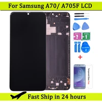 for samsung galaxy a70 a705ds a705f lcd display with touch screen digitizer assembly a705fn a705gm a705mn lcd with frame