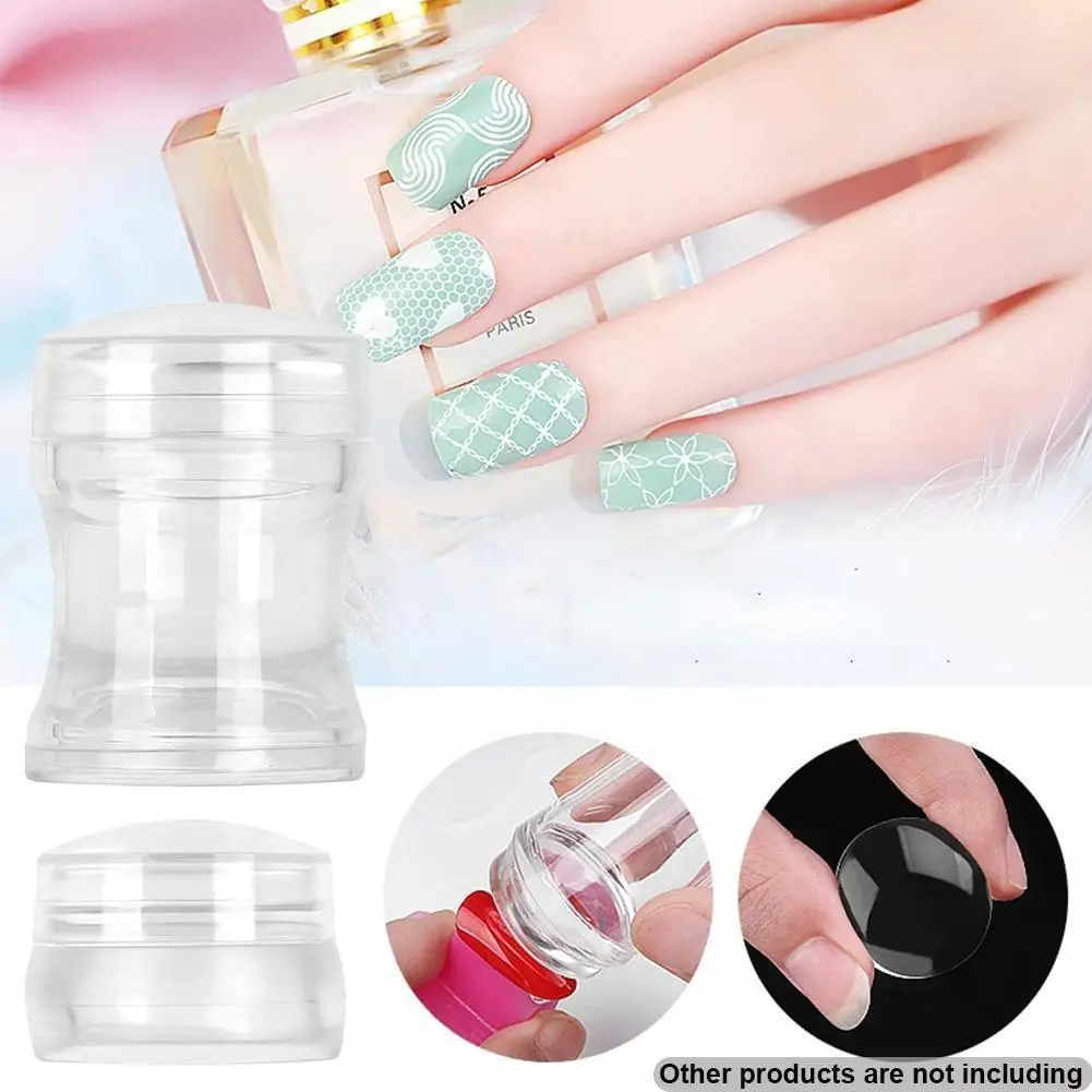 

8pcs/set Nail Art Templates Clear Jelly Silicone Stamper Art Nail Set Plate Scraper Transfer Tool With Cap Stamping G6U8