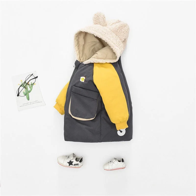 Куртка для маленьких девочек осенне-зимняя куртка пальто теплая верхняя одежда с