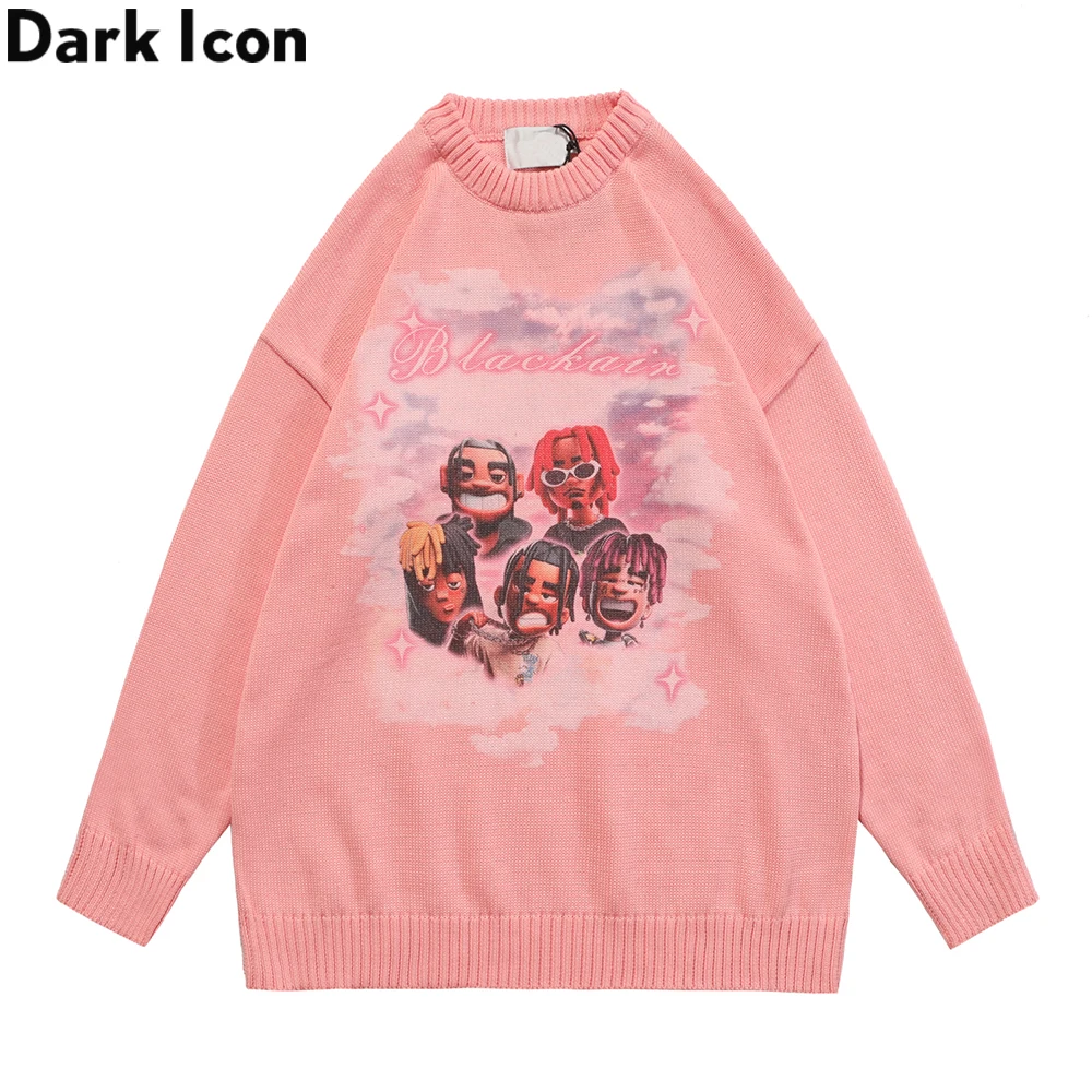 

Dark Icon Lovely Printed Sweater Men Women Autumn Streetwear Men's Sweaters 3 Colors