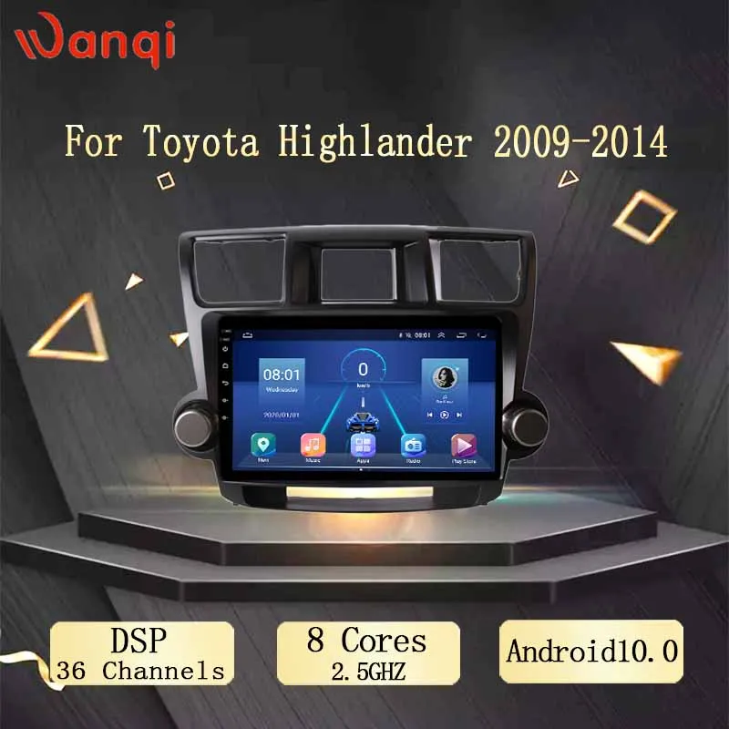 10 1 дюймовый автомобильный навигатор DVD Радио дисплей экран Android 0 GPS для Toyota Highlander