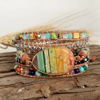natural king stone hand woven seven chakras bracelet colorful multi layer bracelet ladys bracelet natural stone bracelet gift
