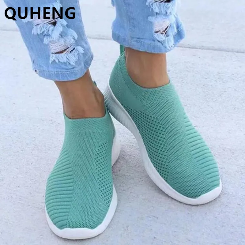 Женские легкие кроссовки Flying Weave повседневные легсветильник с круглым носком