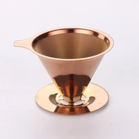 304 food grade stainless steel integrated coffee filter golden hand coffee drain household drip coffee cup