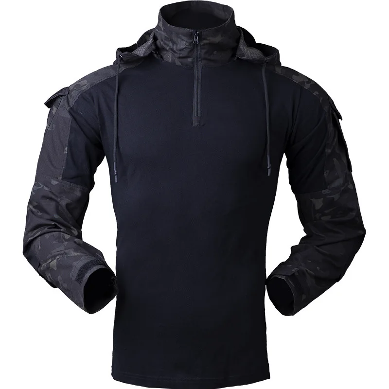 Night camouflage Тактический костюм лягушки из хлопка и полиэстера, смешанная ткань, с капюшоном, для походов, кемпинга, альпинизма, треккинга, тренировочная одежда унисекс - Цвет: Night camouflage