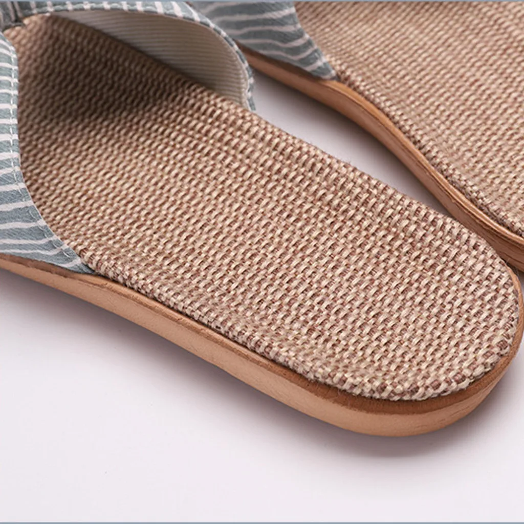 SAGACE Summer Womens Sandals Bowknot Linen Flip Flops Shoes Slippers stripe Flat With Beach Ladies outdoor sandals A1226 | Спорт и