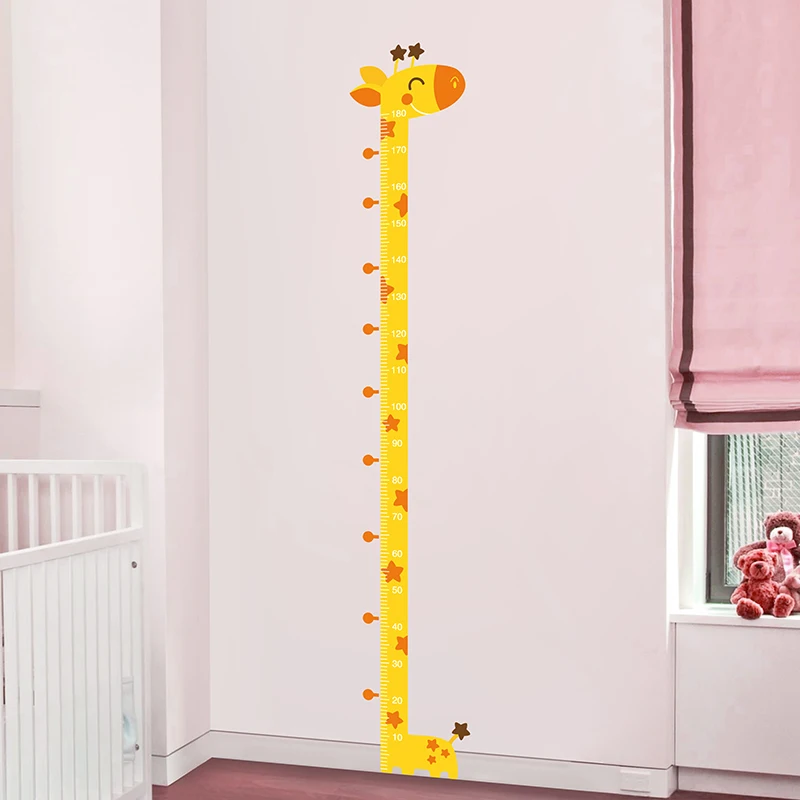 

[shijuekongjian] Height Measure Wall Stickers DIY Cartoon Giraffe Wall Decals for Kids Bedrooms Living Room House Decoration