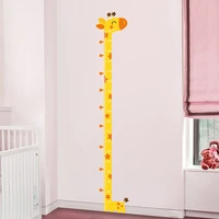 shijuekongjian height measure wall stickers diy cartoon giraffe wall decals for kids bedrooms living room house decoration