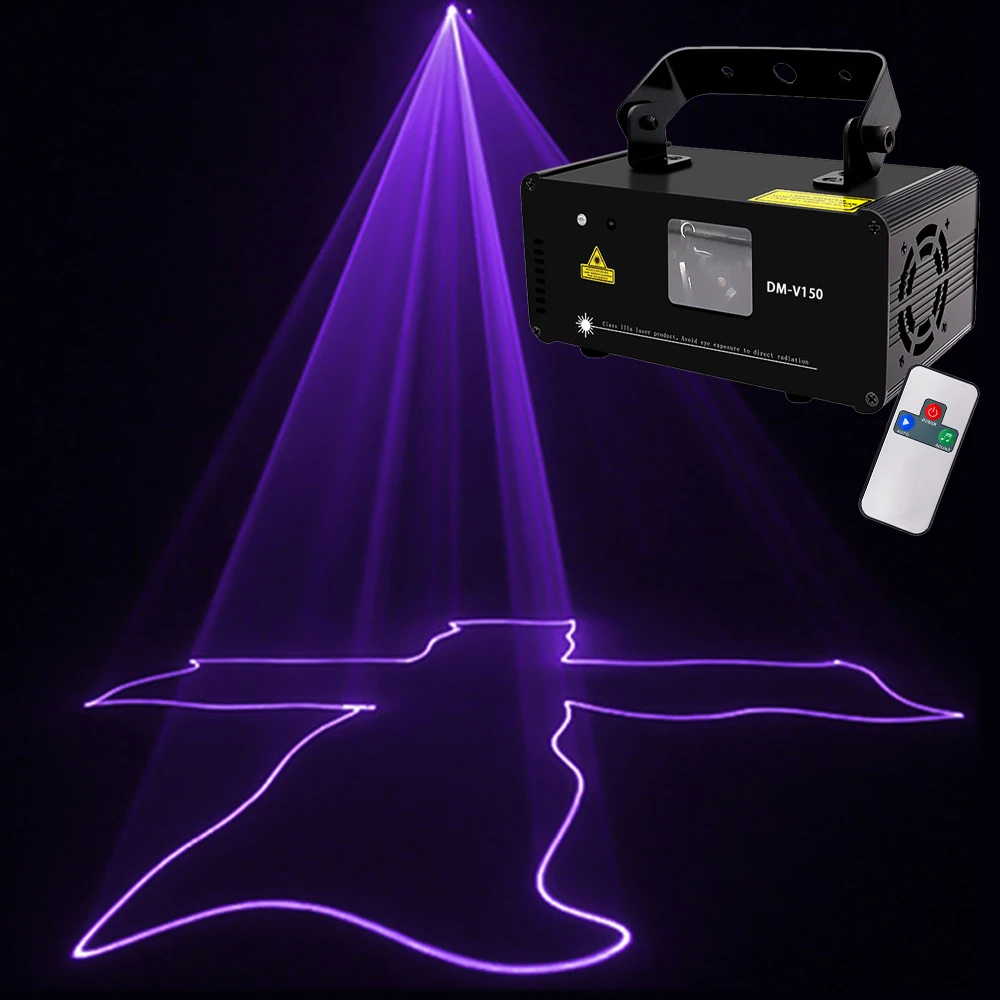 Remote DMX512 Control 150mw Purple Laser Scanner DJ Disco Beam Stage Lighting Effect UV Laser Projector Light for Party Club Bar