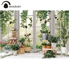 Фон для фотосъемки Allenjoy с изображением весеннего сада горшечных растений окна теплицы