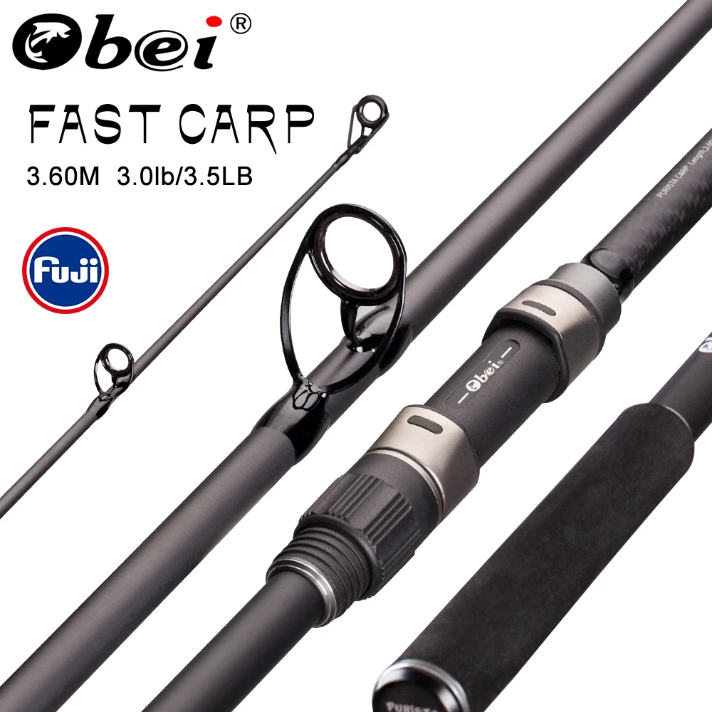 Obei Purista Carp Fishing Rod Carbon Fiber Fuji Spinning Rod Pesca 4.25lb Power 40-160g 3.60m Hard Pole Surf Rod