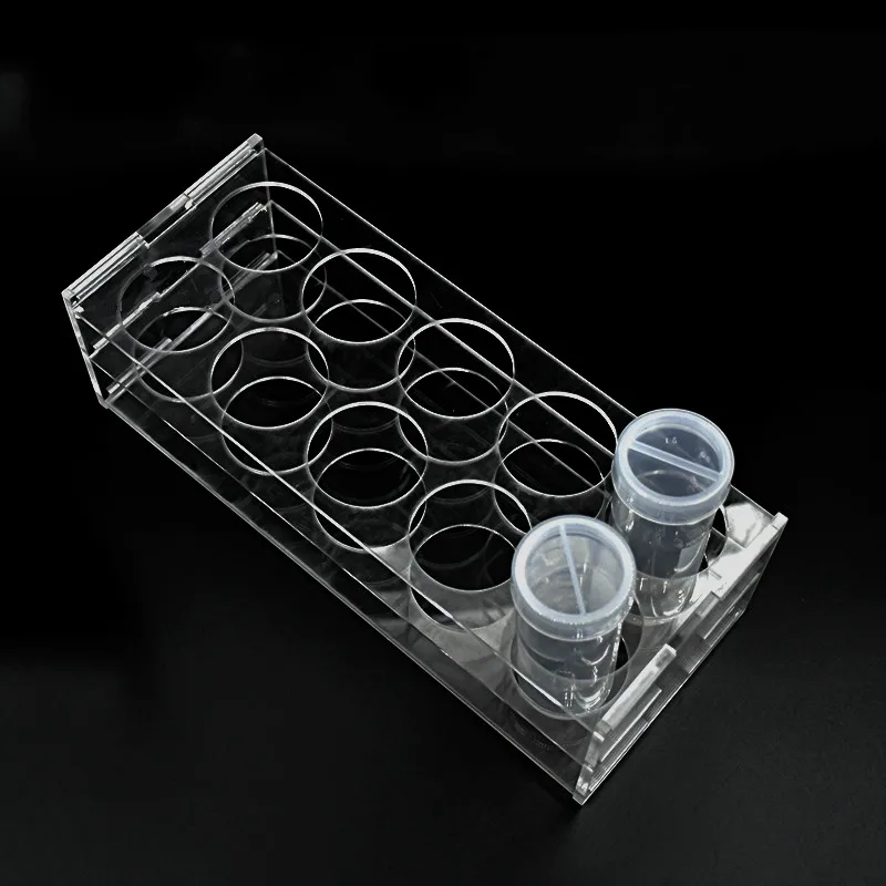 Plexiglass Rack For Centrifuge Tube 120ml Stand Place 10 Tubes Transparent Test Holder Diameter 45mm | Канцтовары для офиса и