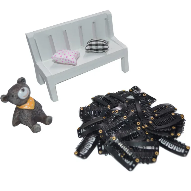 Черный/белый 3 2 парик зажимы без следа волос карты U форменные Наращивание парики