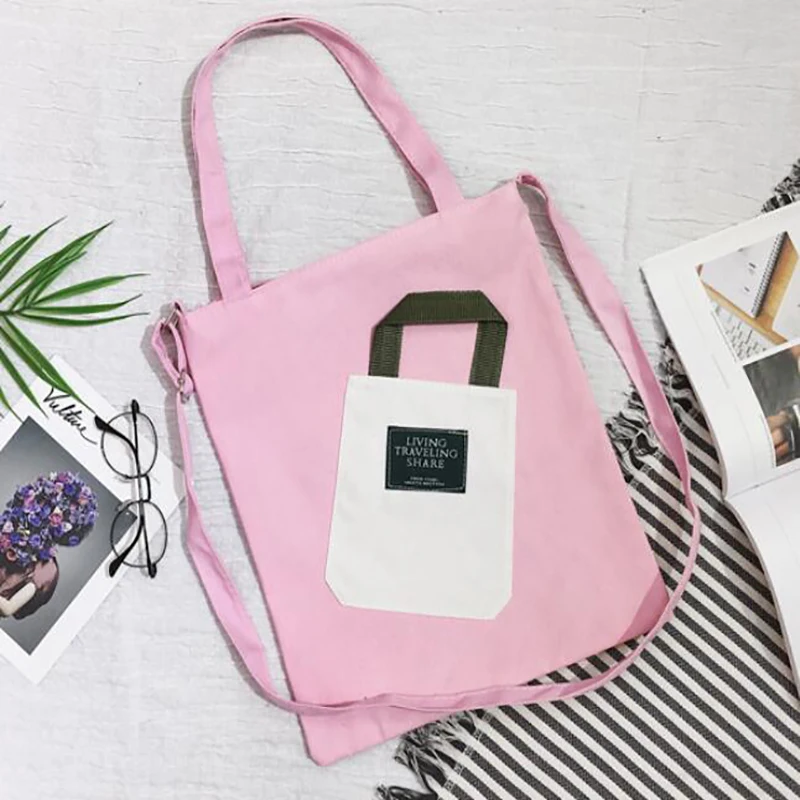 

New Simple Wild Students Bag 2020 Women Korean Style Crossbody Totes Bag Girls Casual Canvas Shoulder Messenger Bag