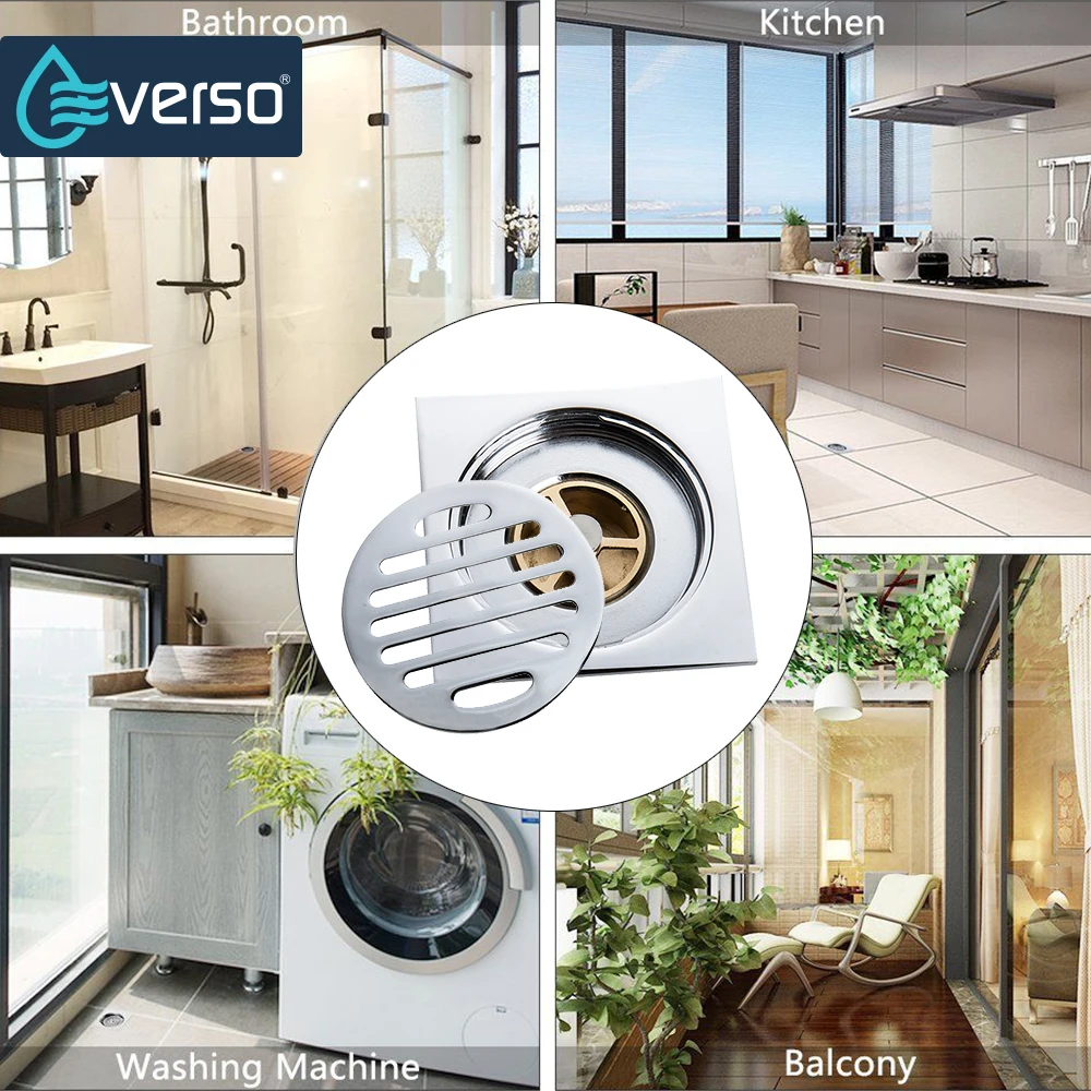 Everso Сливная крышка для пола трапезная решетка волос ванная комната невидимый