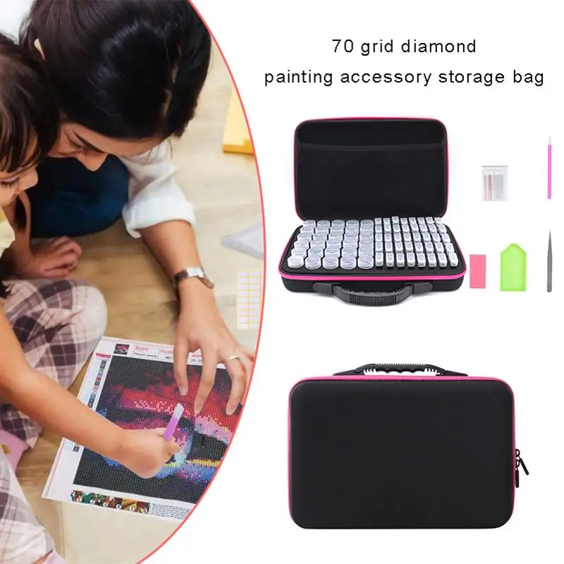 

70 Slots Diamond Embroidery Storage Carrying Case Diamond Painting Accessory Organizer Box Jewelry Beads Sewing