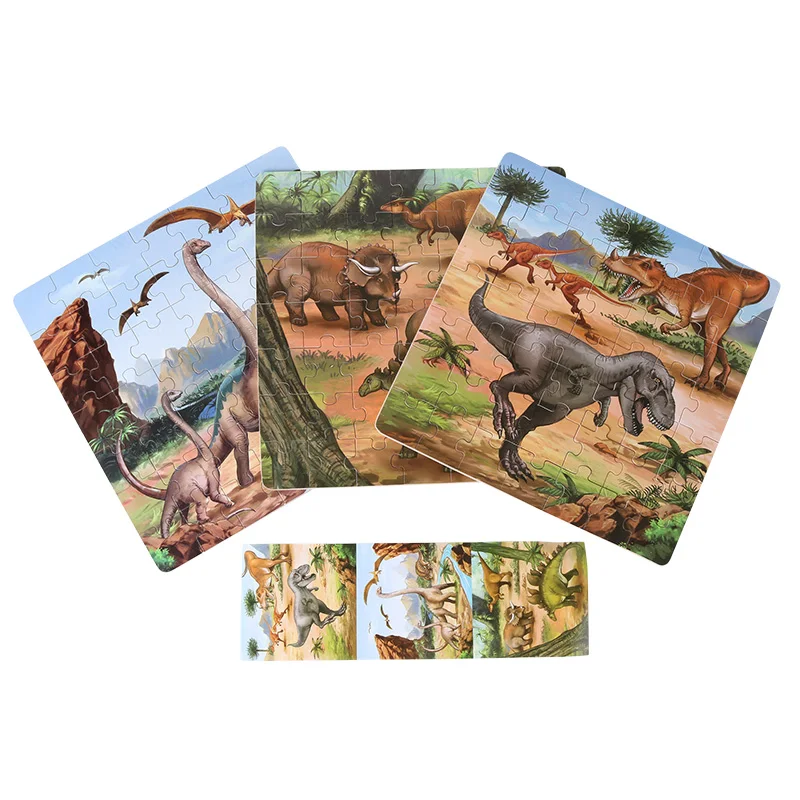Тройной набор головоломок дети Динозавр мир головоломки тираннозавр рекс
