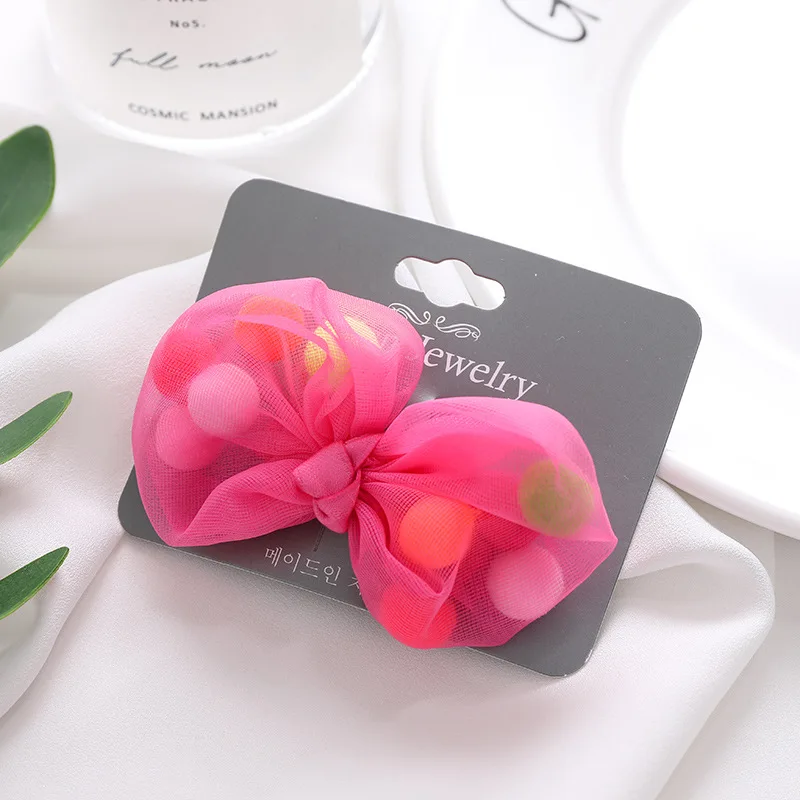 Модные заколки для волос с бантом девочек помпонами ручной работы аксессуары |