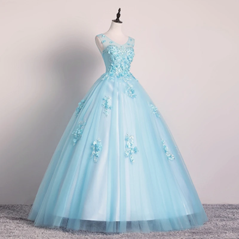 ANGELSBRIDEP Тюлевое бальное платье платья Quinceanera с глубоким вырезом жемчужинами и