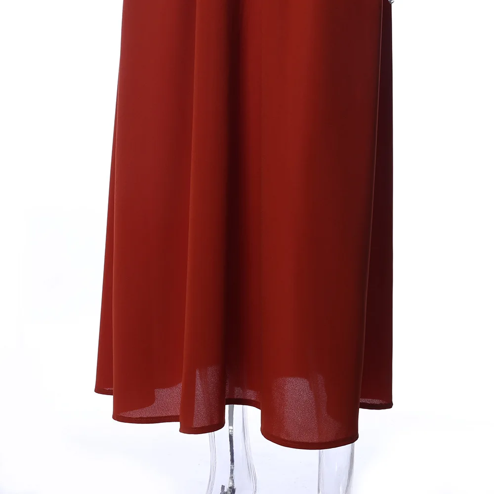 

Spring Women New Fashion Halter Neck Strap Sexy Hollow Out Irregular Sexy Long Dress